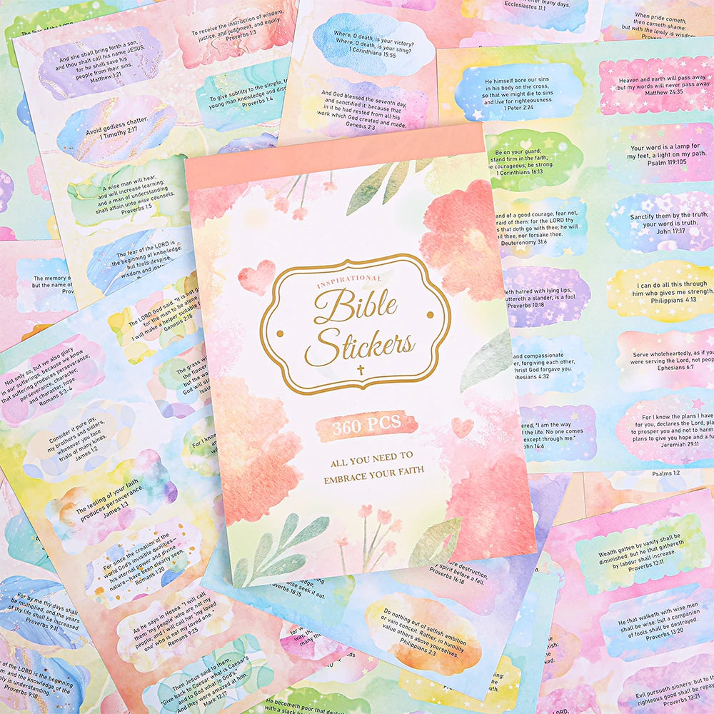 360Pcs Bible Stickers Book Christian Scripture Quotes Planner Accessories For Journaling Bible Study Inspiring Religious Decals 