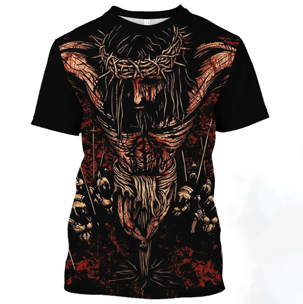 Jesus Christ Pattern T-Shirt