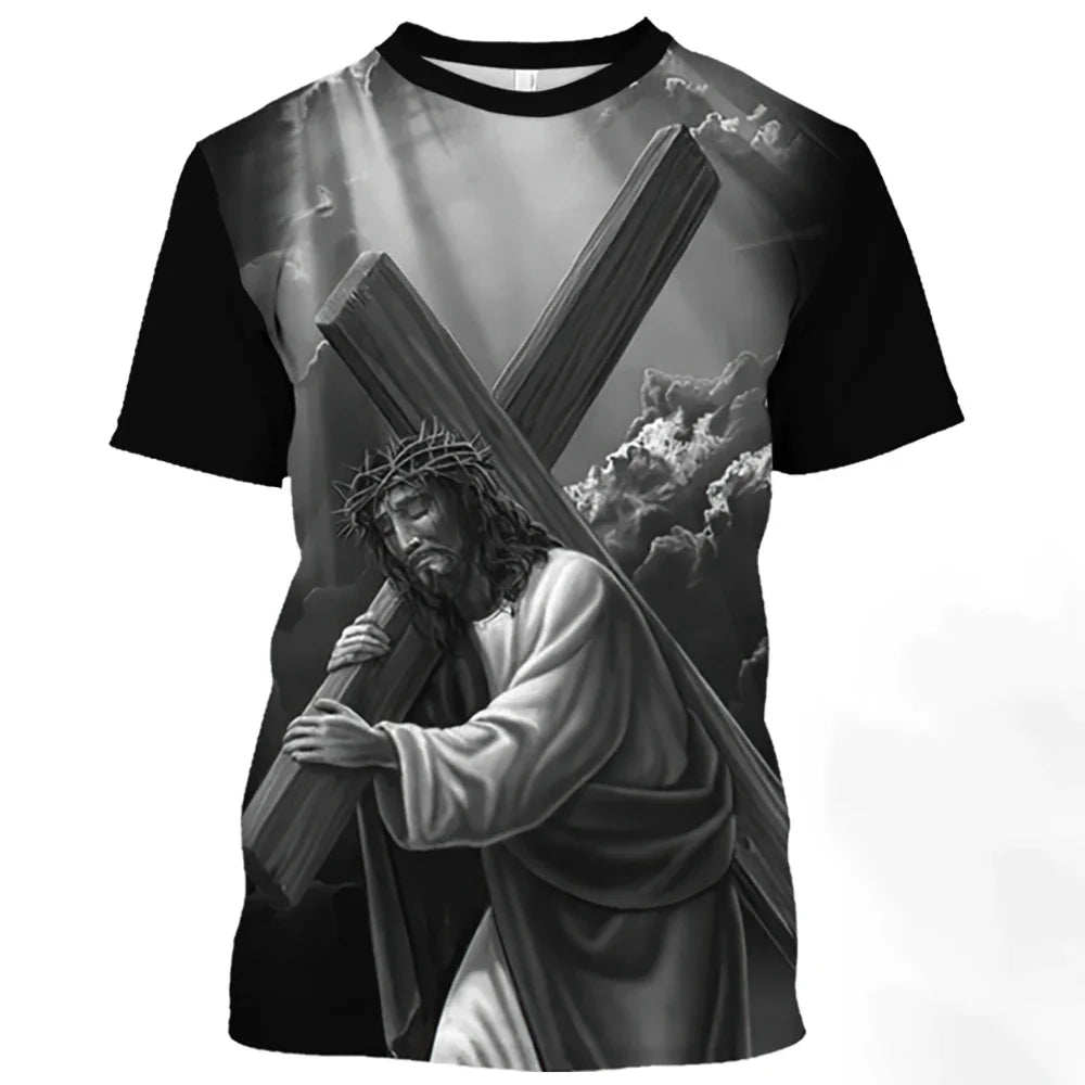 Jesus Christ Pattern T-Shirt