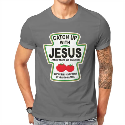 "Catch Up With Jesus" Ketchup Men's T-Shirt