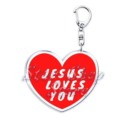 "Jesus Loves You" Letter Keychains