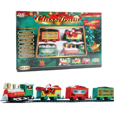 Christmas Realistic Electric Train Set,Easy To Ass-emble & Safe For Kids Gift & Party Home Christmas Tree Decoration
