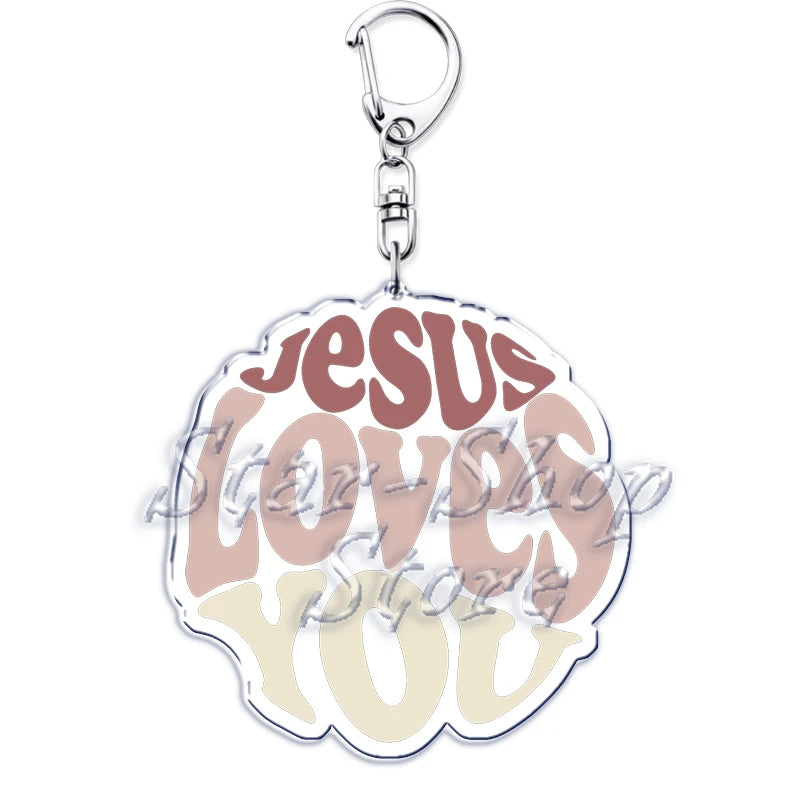 "Jesus Loves You" Letter Keychains