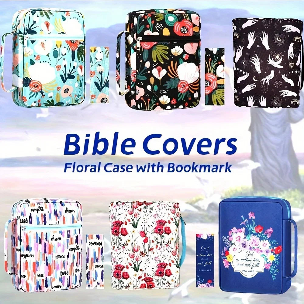 Bible Cover Case, Stylish Functional Portable Bible Carrying Case Pockets Zipper