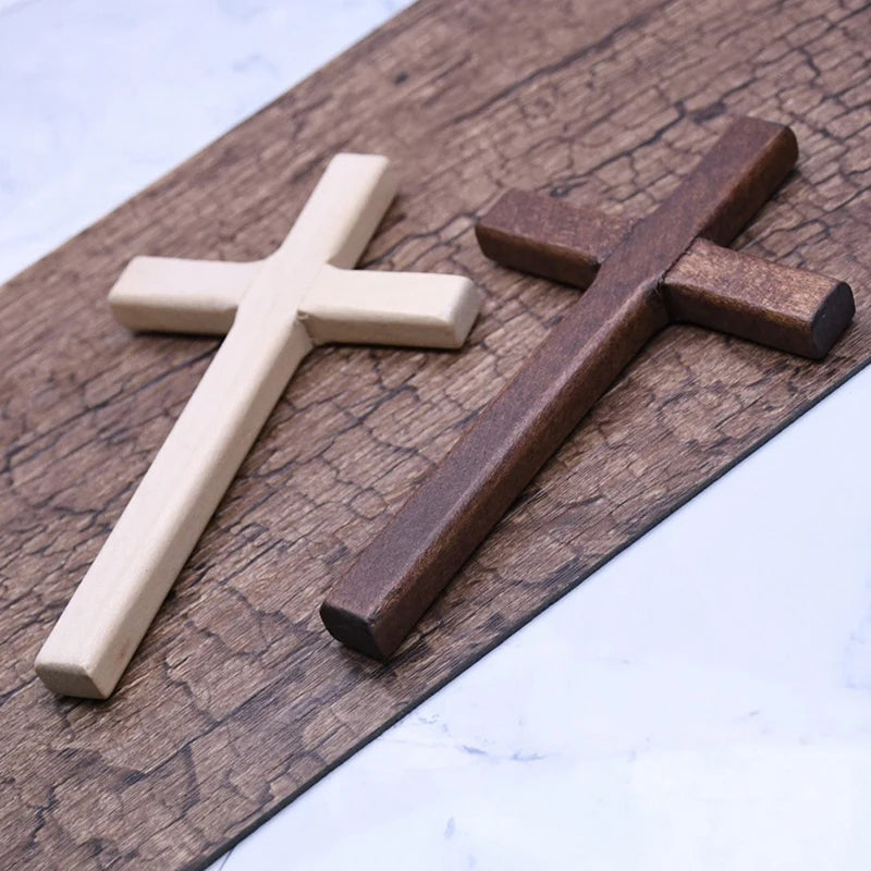 1pc Christian Wooden Cross 12cm(4.7in) Hanging Wall Large Long Crucifix Two Color