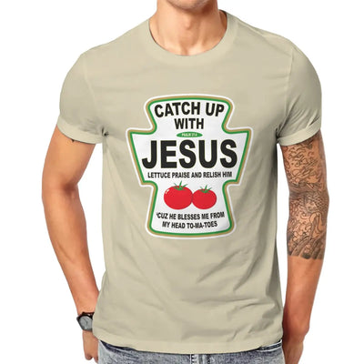 "Catch Up With Jesus" Ketchup Men's T-Shirt