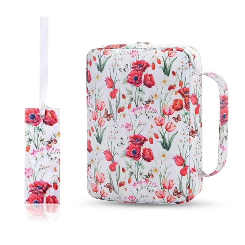 Bible Cover Case, Stylish Functional Portable Bible Carrying Case Pockets Zipper