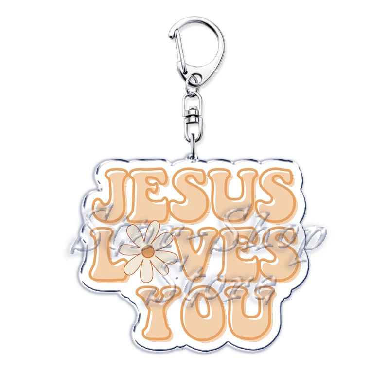 "Jesus Loves You" Letter Keychains