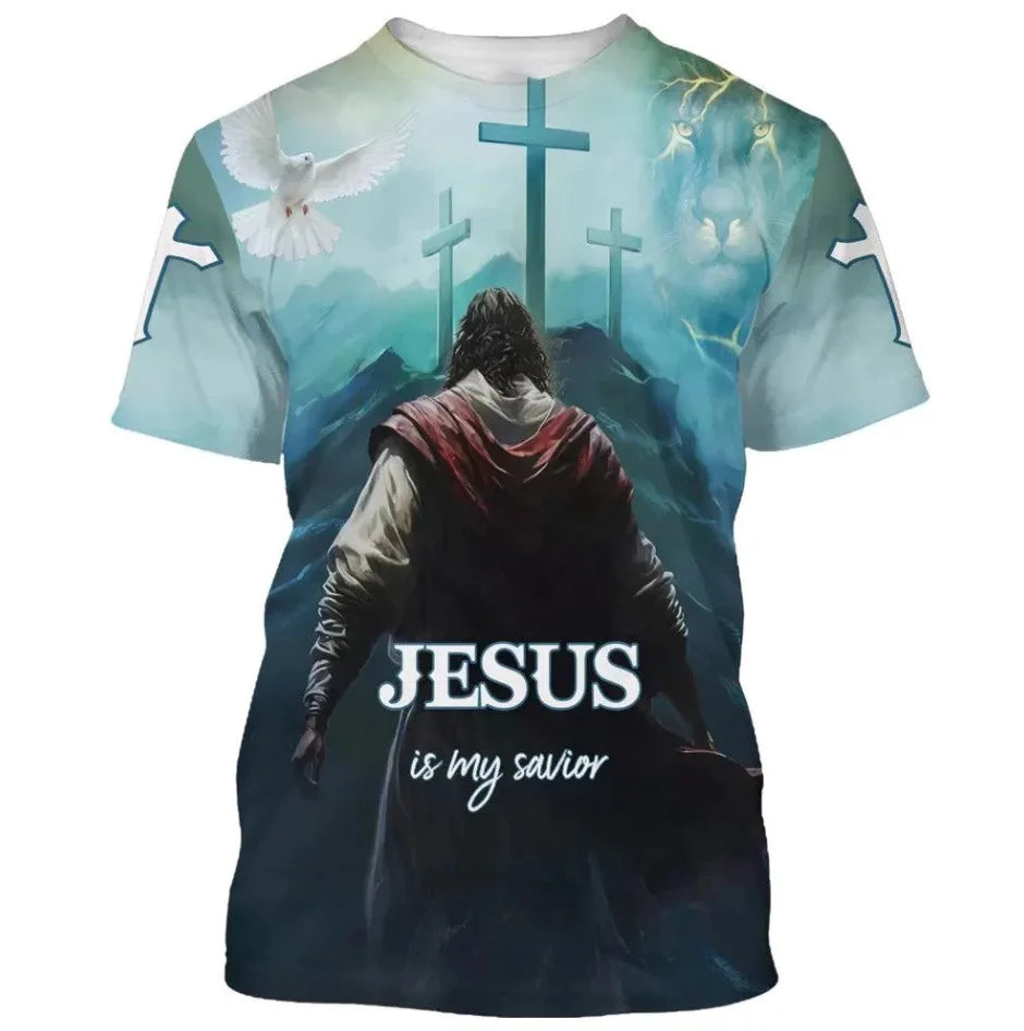 "Jesus Is My Savior" Picture All Over Print 3D T Shirt For Men And Women