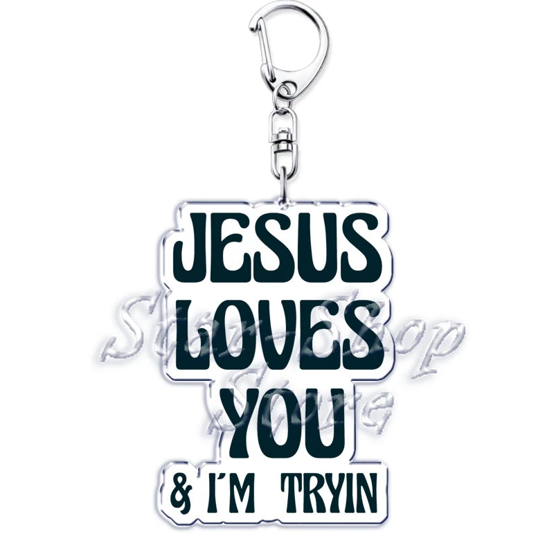 "Jesus Loves You" Letter Keychains