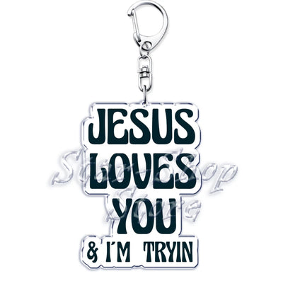 "Jesus Loves You" Letter Keychains