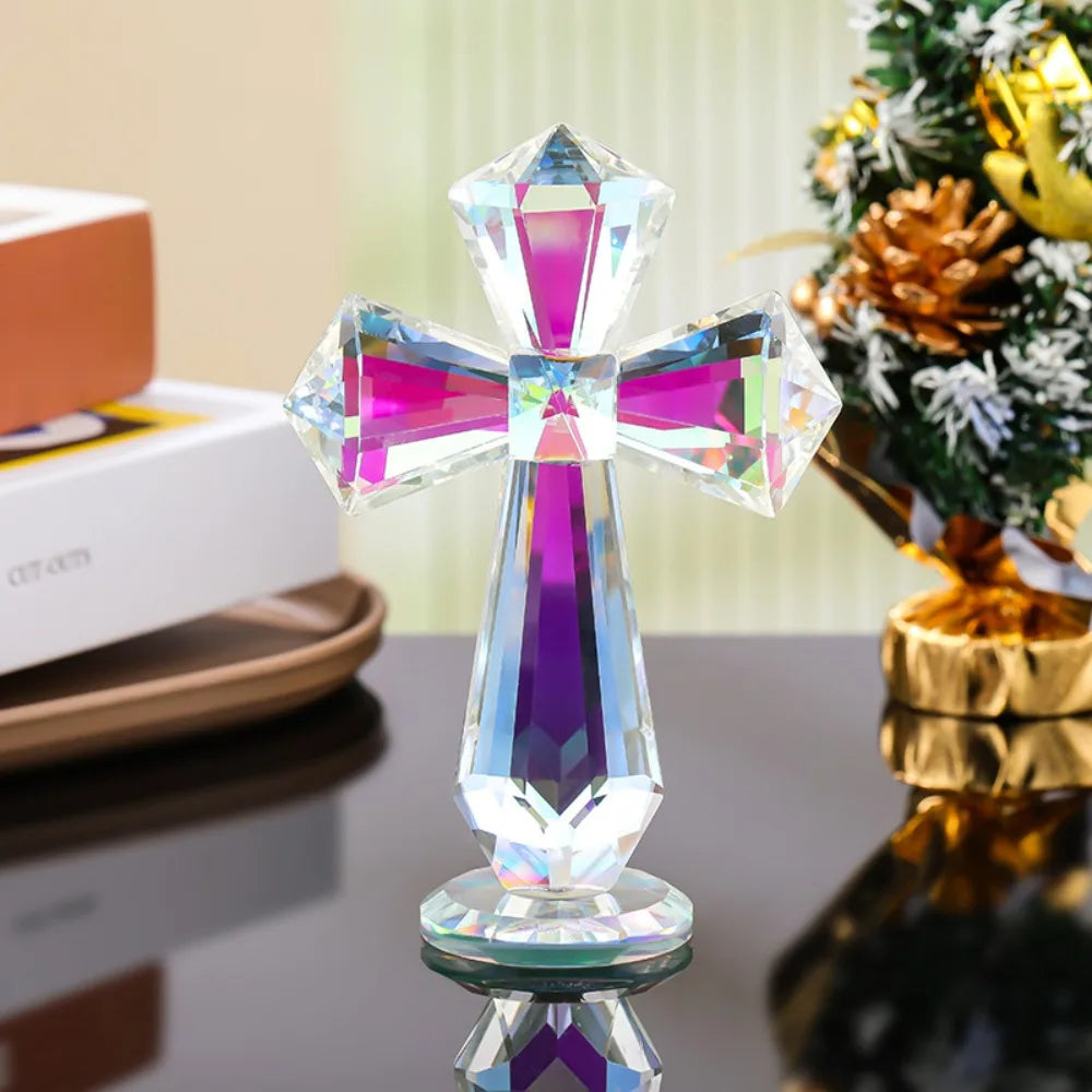 Hand-carved AB Color Crystal Cross