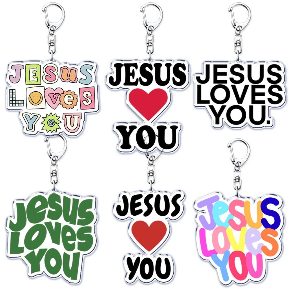 "Jesus Loves You" Letter Keychains