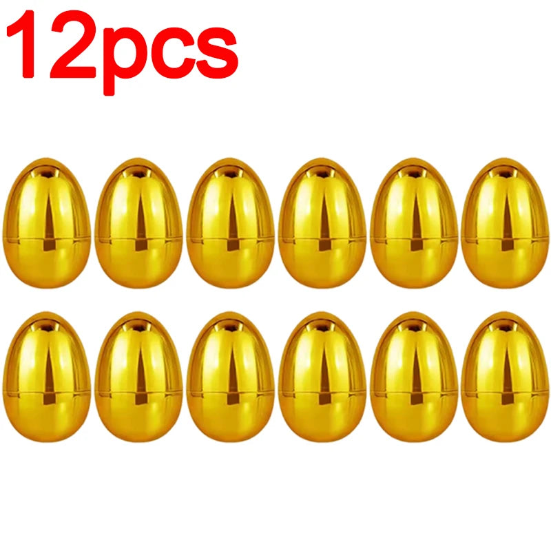 Golden Easter Eggs Plastic Empty