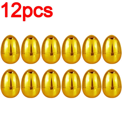 Golden Easter Eggs Plastic Empty
