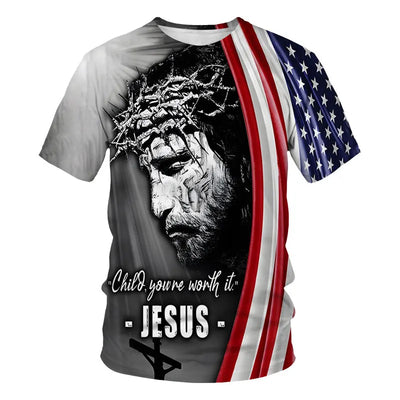 Jesus Christ 3d Printed T-shirt Men's
