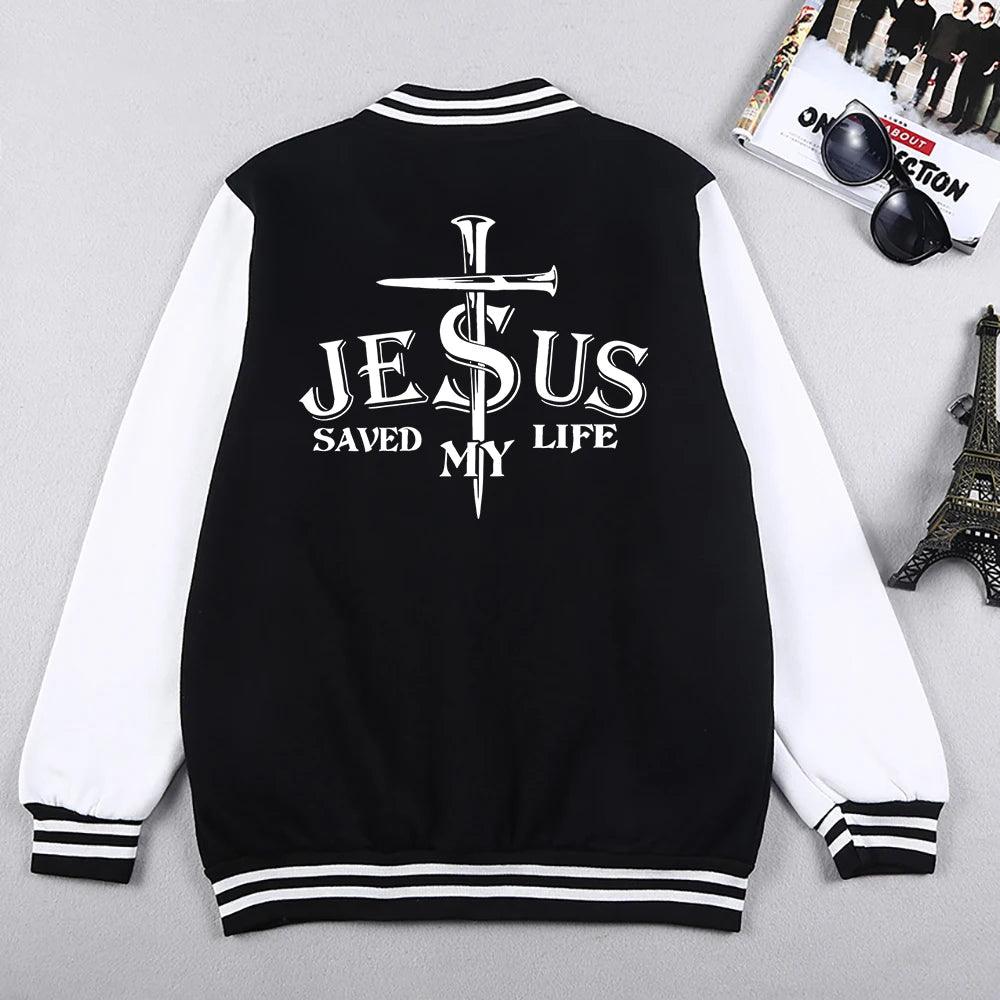 "Jesus Saved My Life" Jackets Style Baseball