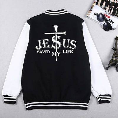 "Jesus Saved My Life" Jackets Style Baseball
