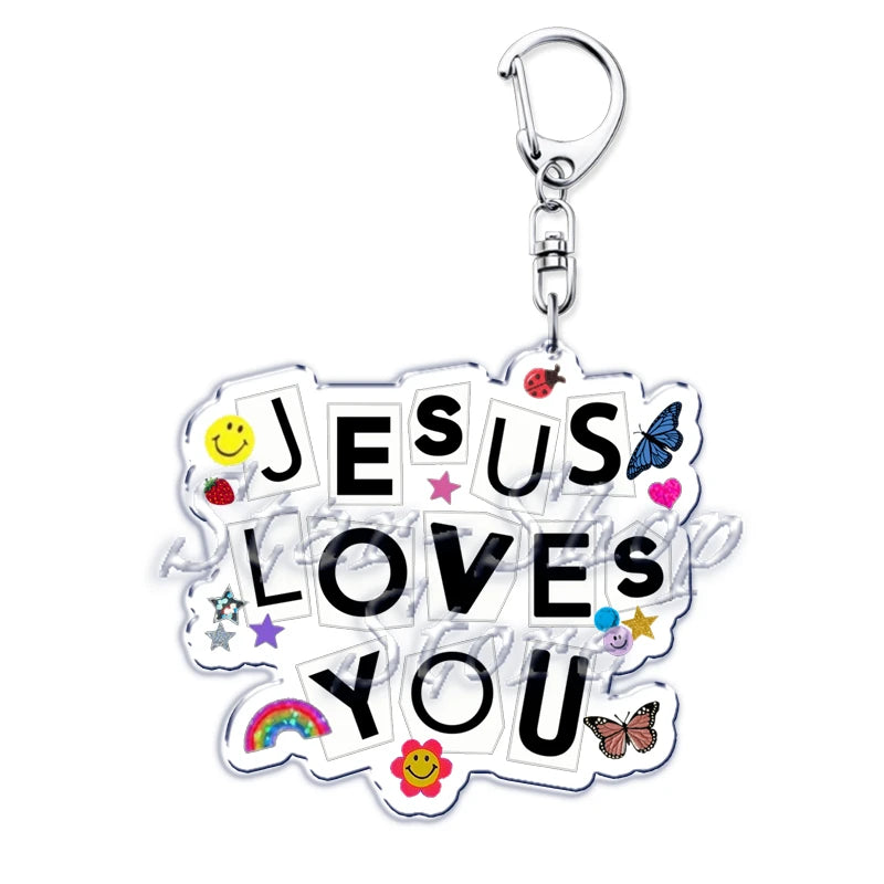 "Jesus Loves You" Letter Keychains