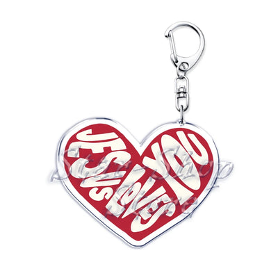 "Jesus Loves You" Letter Keychains
