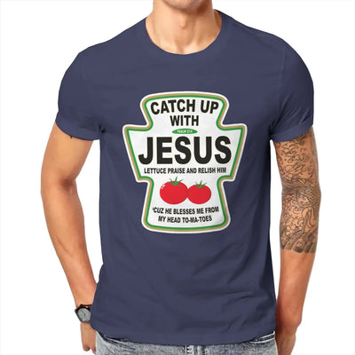 "Catch Up With Jesus" Ketchup Men's T-Shirt