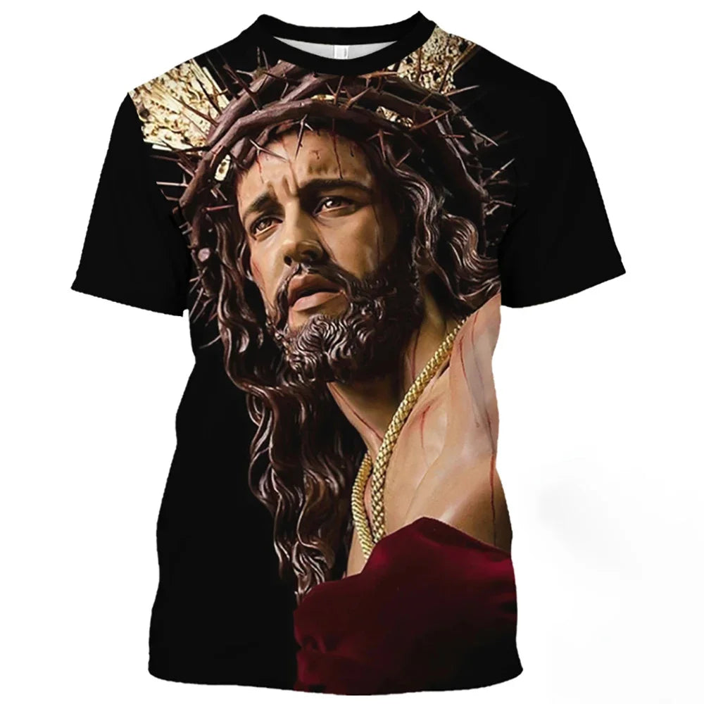 Jesus Christ Pattern T-Shirt