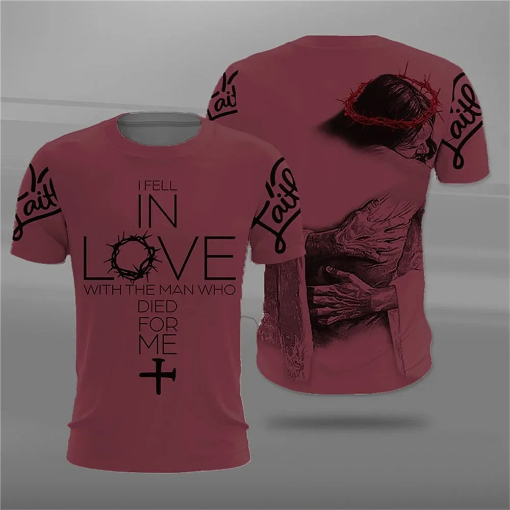 Jesus Christ Pattern T-Shirt