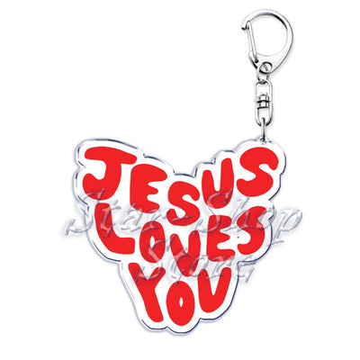 "Jesus Loves You" Letter Keychains