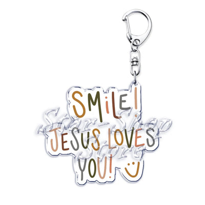 "Jesus Loves You" Letter Keychains