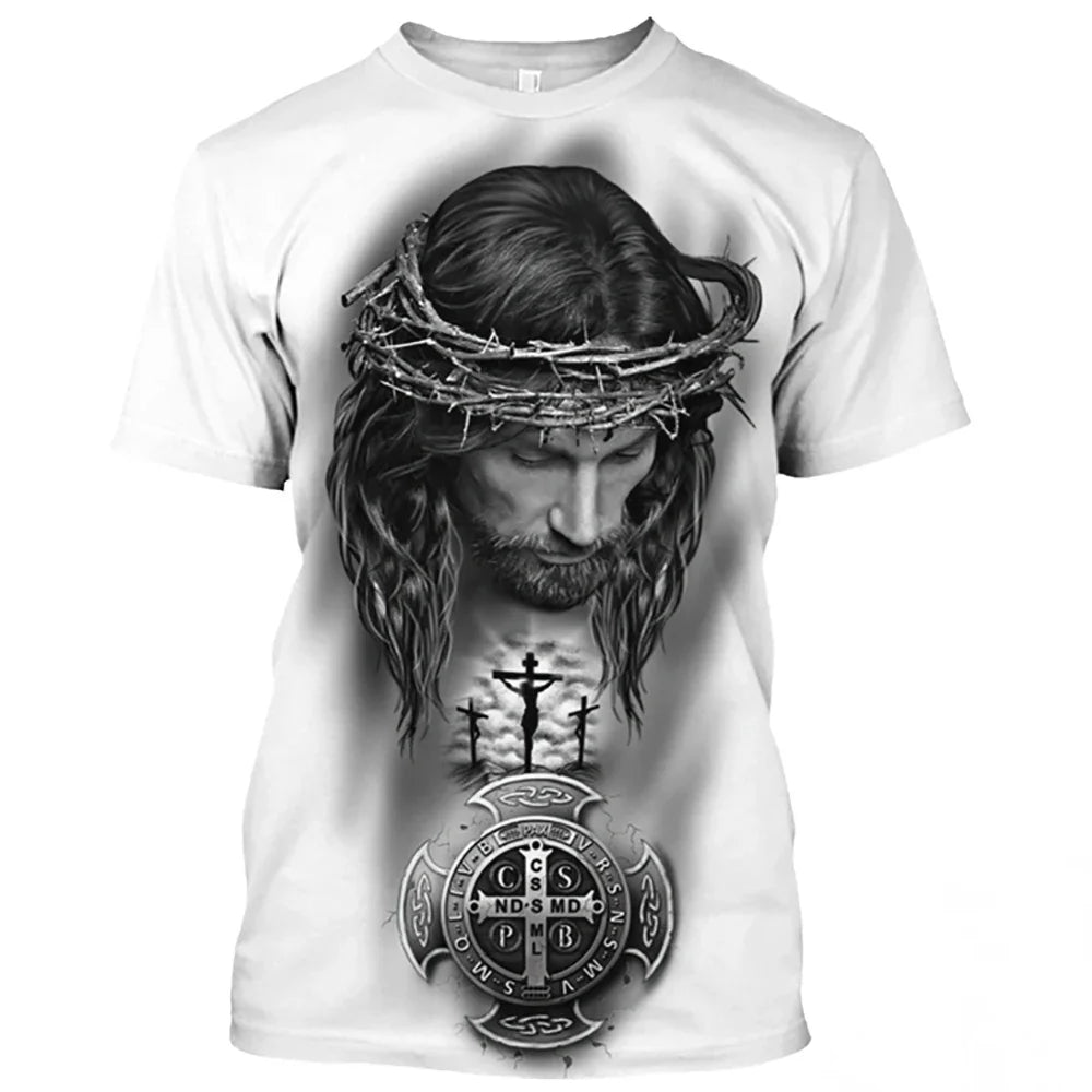 Jesus Christ Pattern T-Shirt