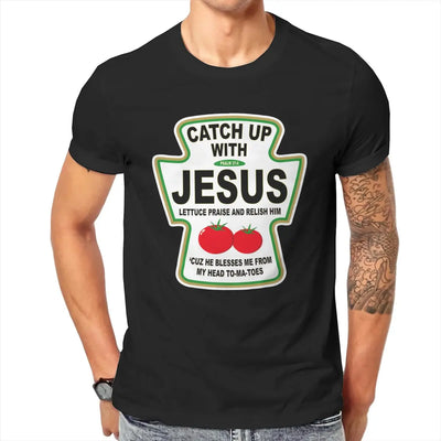 "Catch Up With Jesus" Ketchup Men's T-Shirt