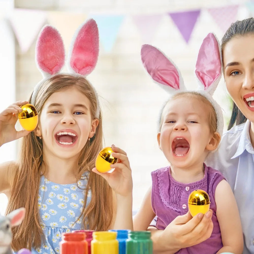 Golden Easter Eggs Plastic Empty