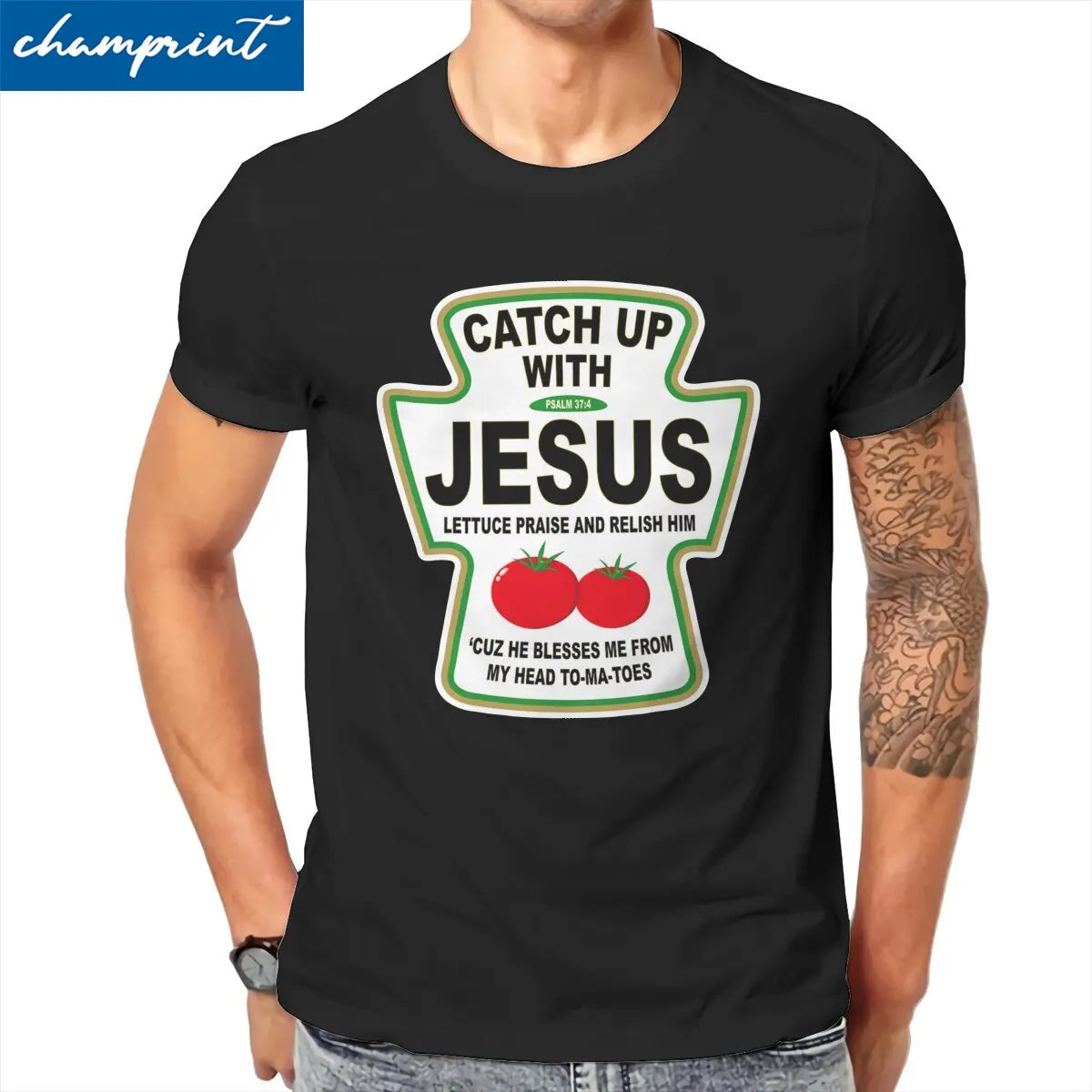 "Catch Up With Jesus" Ketchup Men's T-Shirt