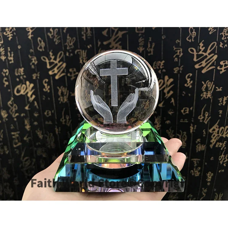 HOT SALE Christianity gift 3D Crystal CROSS statue