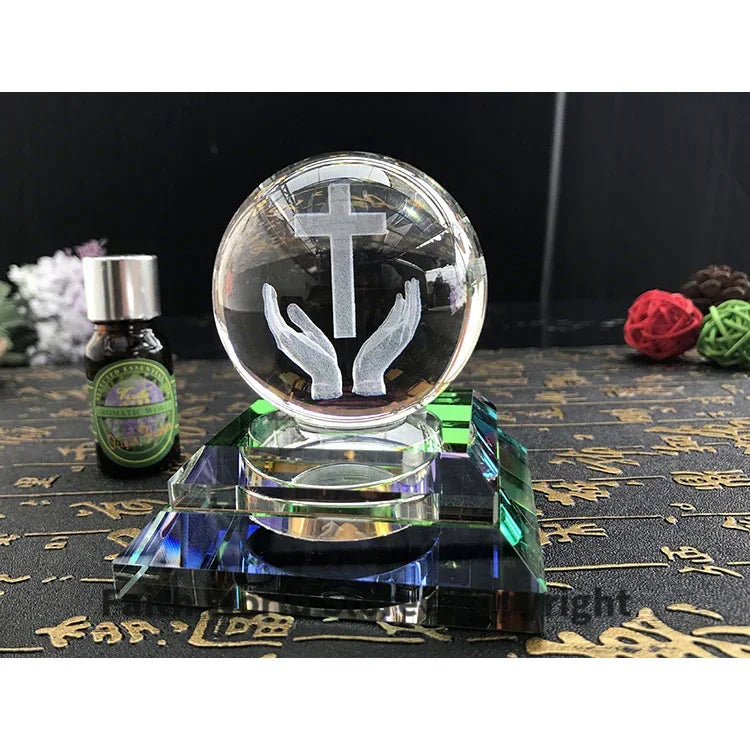 HOT SALE Christianity gift 3D Crystal CROSS statue