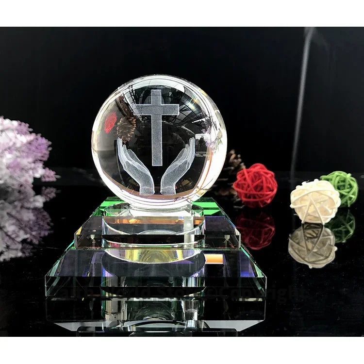HOT SALE Christianity gift 3D Crystal CROSS statue
