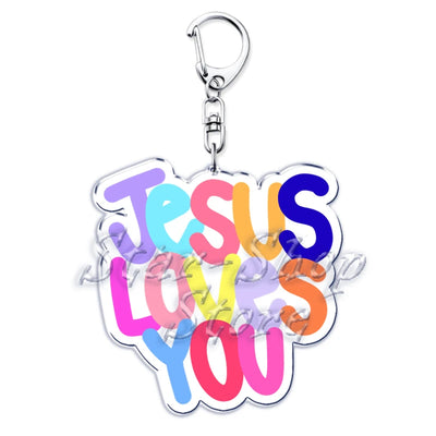 "Jesus Loves You" Letter Keychains