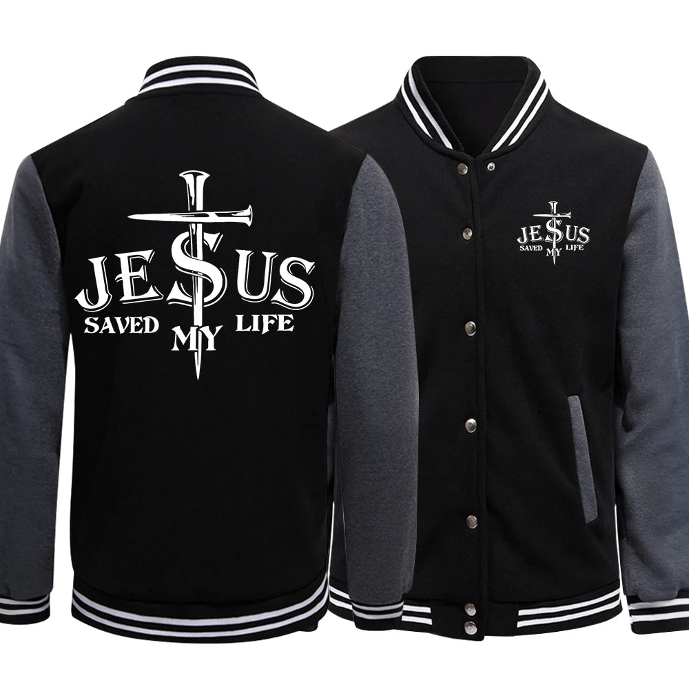 "Jesus Saved My Life" Jackets Style Baseball