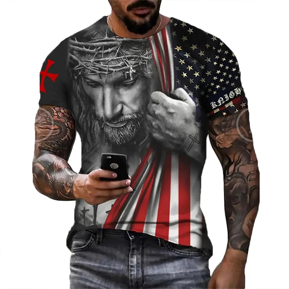Jesus Christ 3d Printed T-shirt Men's