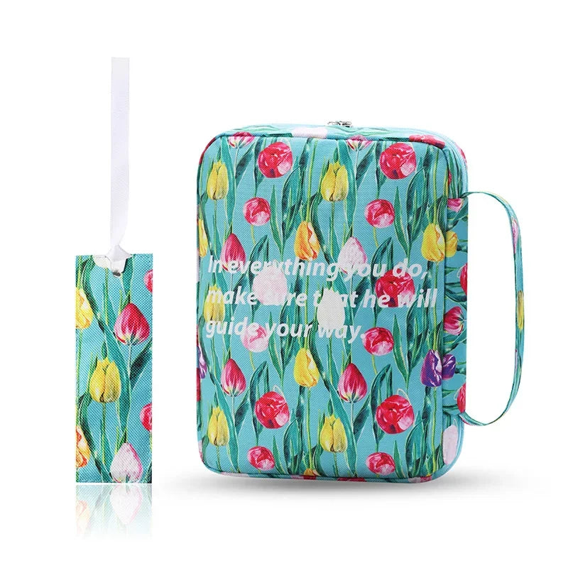 Bible Cover Case, Stylish Functional Portable Bible Carrying Case Pockets Zipper