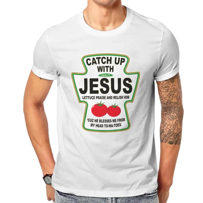 "Catch Up With Jesus" Ketchup Men's T-Shirt