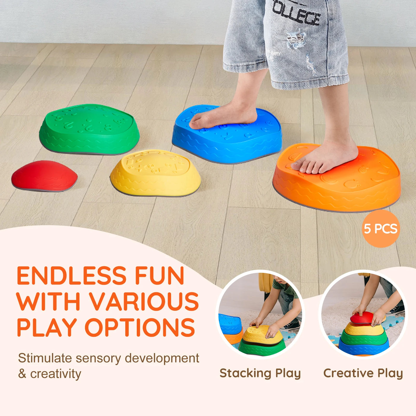 Balance Stepping Stones Montessori Children Toys Sensory Training Fast Shipping!