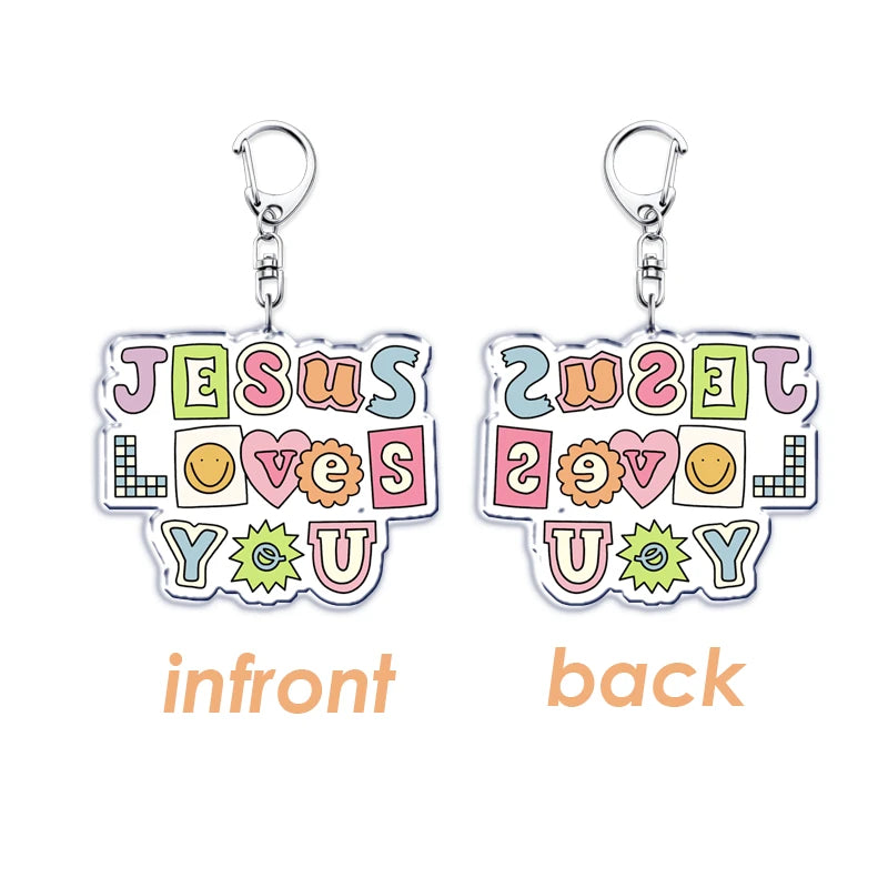 "Jesus Loves You" Letter Keychains