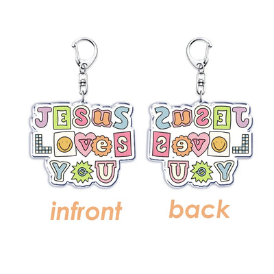 "Jesus Loves You" Letter Keychains