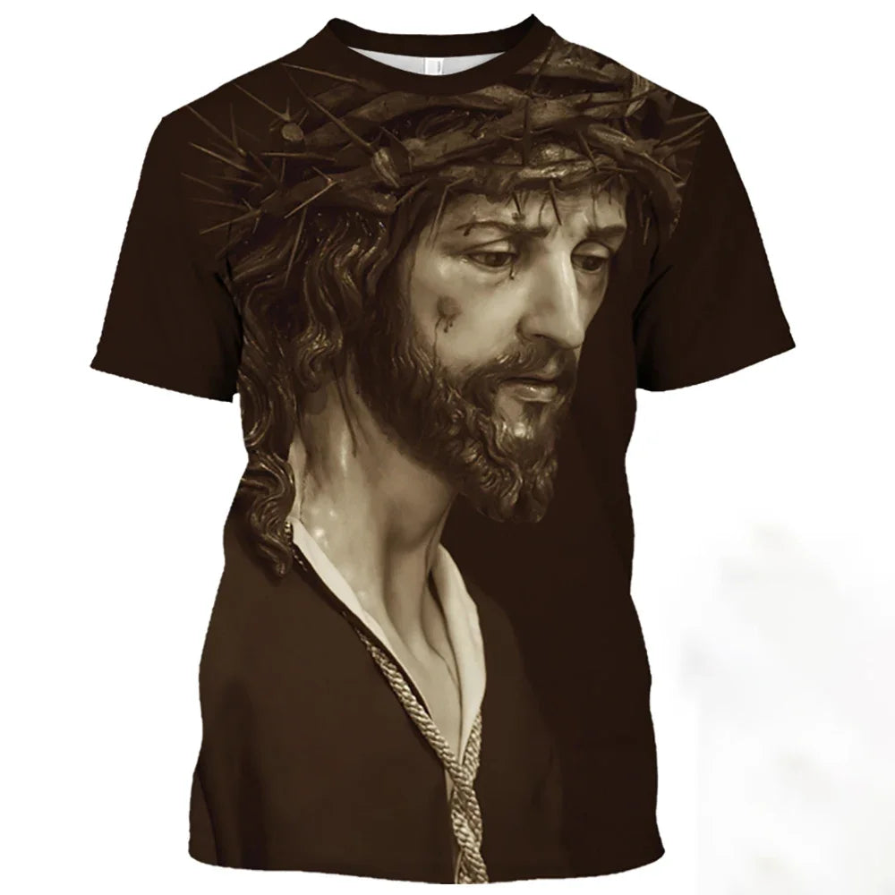 Jesus Christ Pattern T-Shirt
