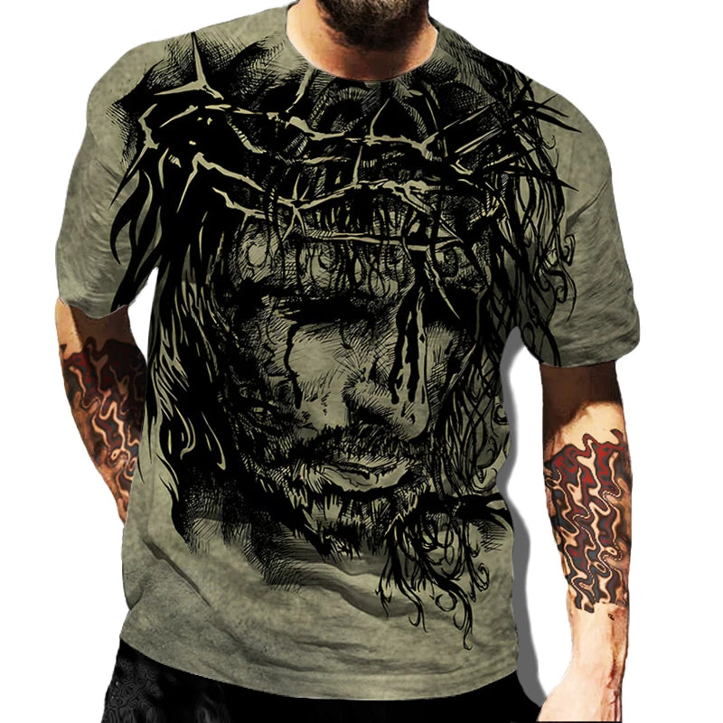 Jesus Christ 3d Printed T-shirt Men's