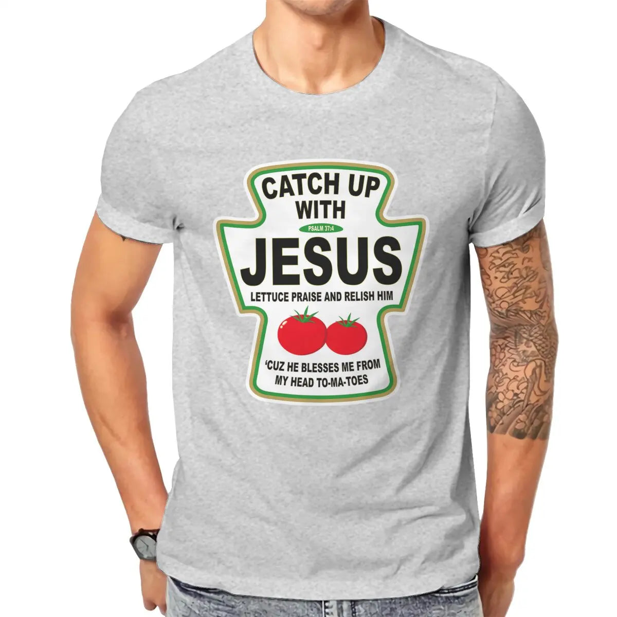 "Catch Up With Jesus" Ketchup Men's T-Shirt