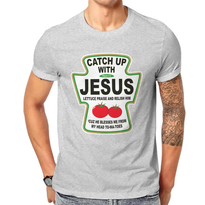 "Catch Up With Jesus" Ketchup Men's T-Shirt