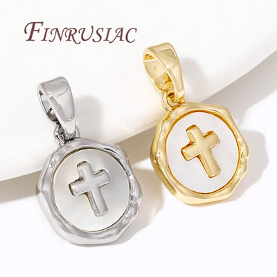 18K Gold/Silver Jesus Cross Pendants For Necklace