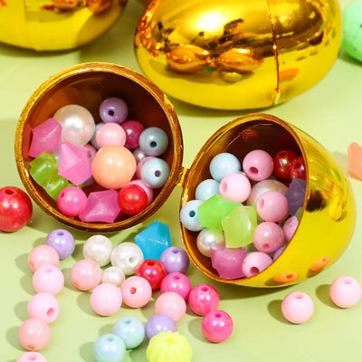 Golden Easter Eggs Plastic Empty